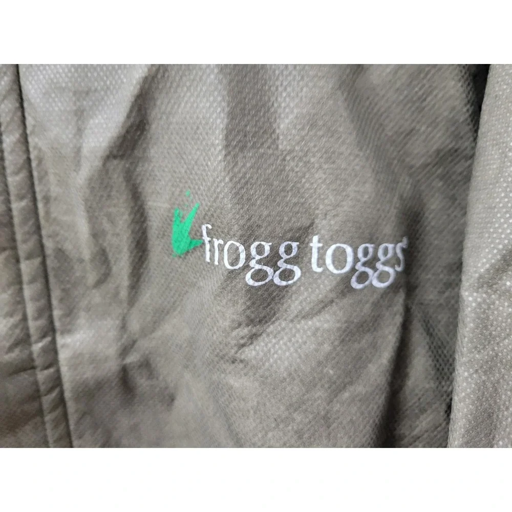 Frogg Toggs Waterproof Full Zip Removable Hood Jacket Olive Green Size Large EUC